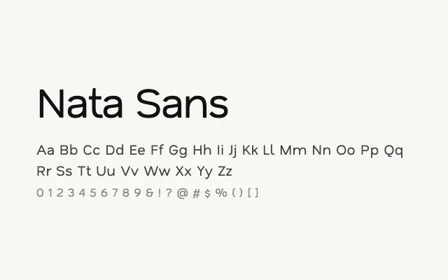 Nata Sans specimen from Google Fonts