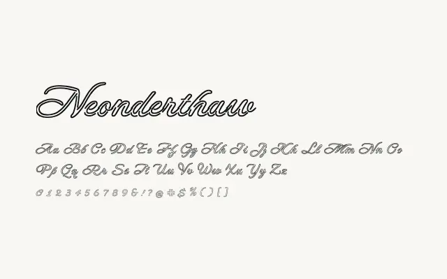 Neonderthaw specimen from Google Fonts