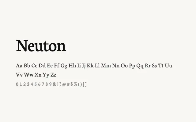Neuton specimen from Google Fonts