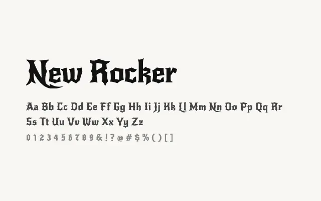 New Rocker specimen from Google Fonts