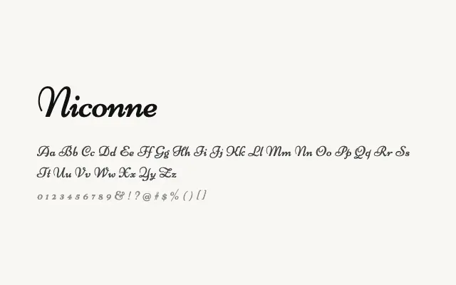 Niconne specimen from Google Fonts