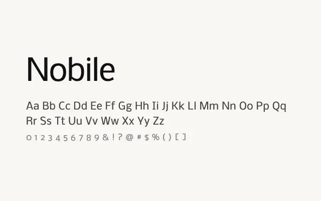 Nobile specimen from Google Fonts