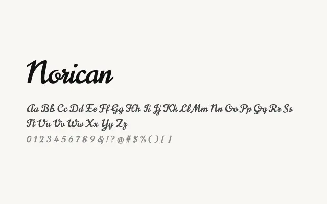 Norican specimen from Google Fonts