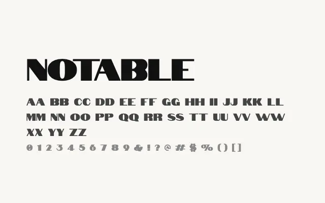 Notable specimen from Google Fonts