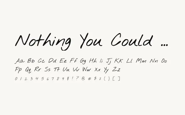 Nothing You Could Do specimen from Google Fonts
