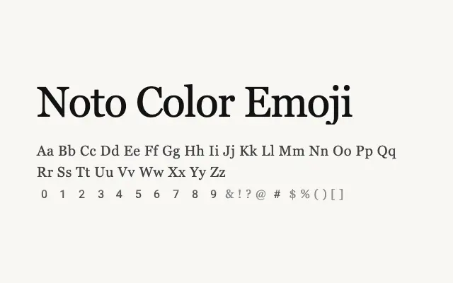 Noto Color Emoji specimen from Google Fonts