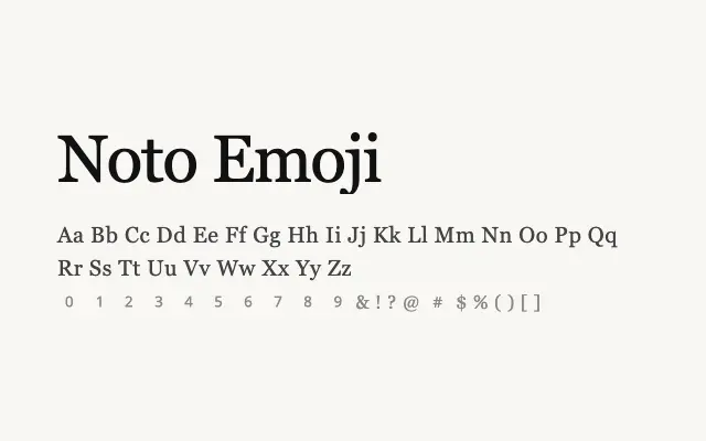 Noto Emoji specimen from Google Fonts