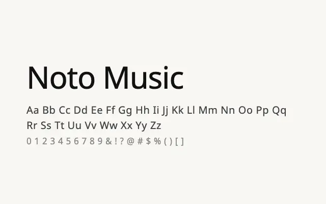 Noto Music specimen from Google Fonts