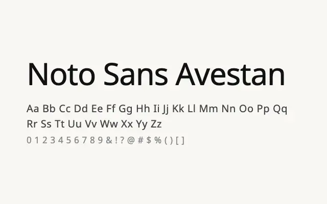 Noto Sans Avestan specimen from Google Fonts