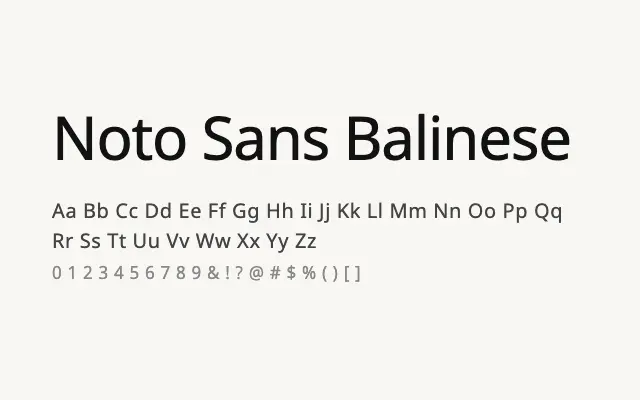 Noto Sans Balinese specimen from Google Fonts
