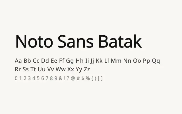 Noto Sans Batak specimen from Google Fonts