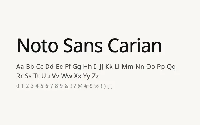 Noto Sans Carian specimen from Google Fonts