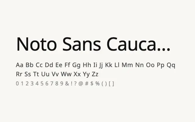 Noto Sans Caucasian Albanian specimen from Google Fonts