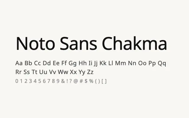 Noto Sans Chakma specimen from Google Fonts