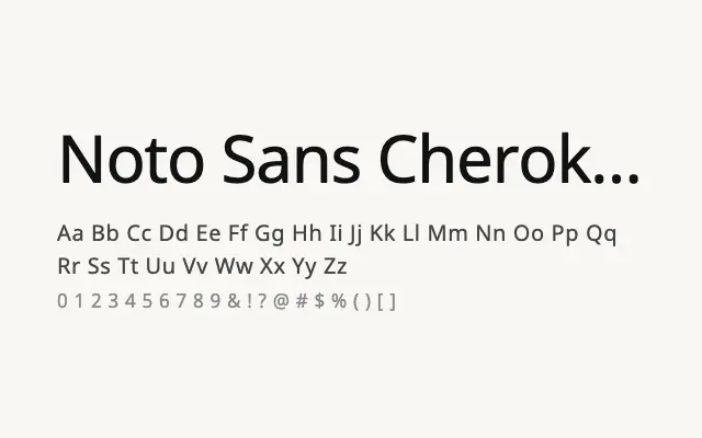 Noto Sans Cherokee specimen from Google Fonts