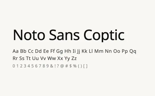 Noto Sans Coptic specimen from Google Fonts