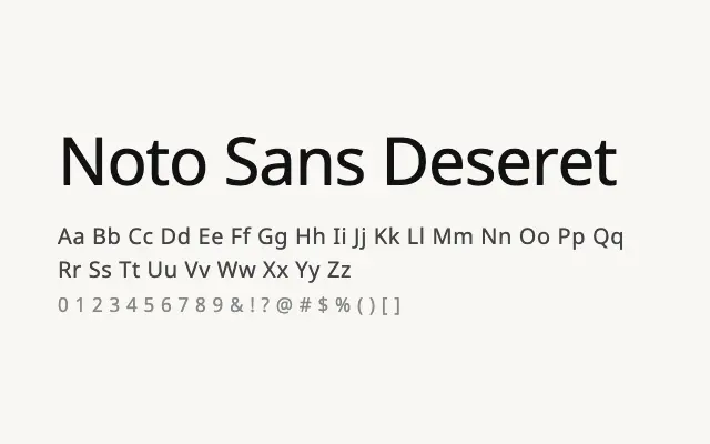 Noto Sans Deseret specimen from Google Fonts