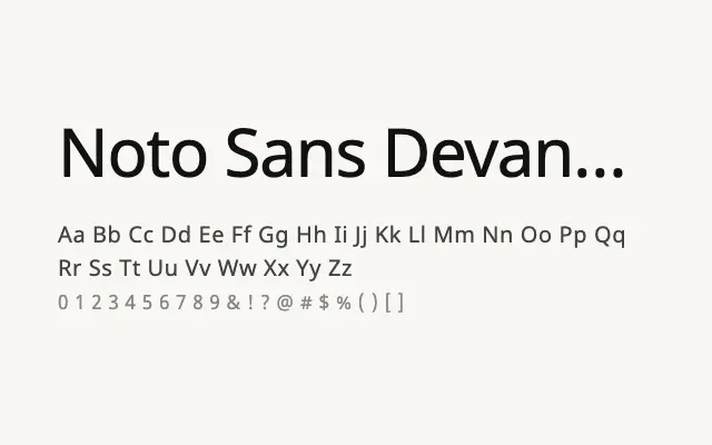 Noto Sans Devanagari specimen from Google Fonts