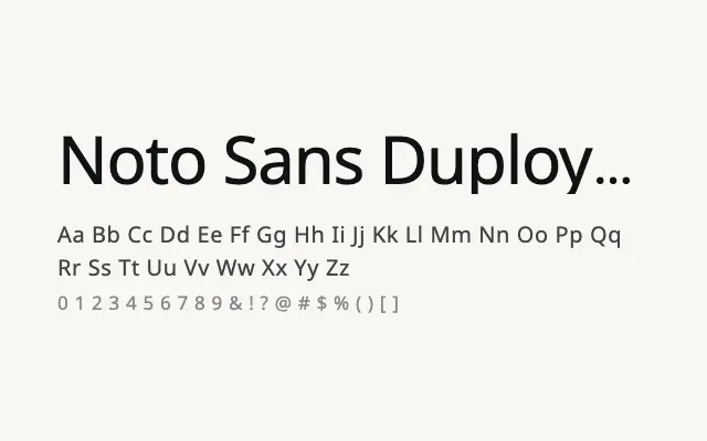 Noto Sans Duployan specimen from Google Fonts