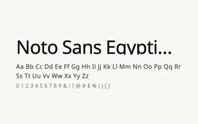 Noto Sans Egyptian Hieroglyphs specimen from Google Fonts