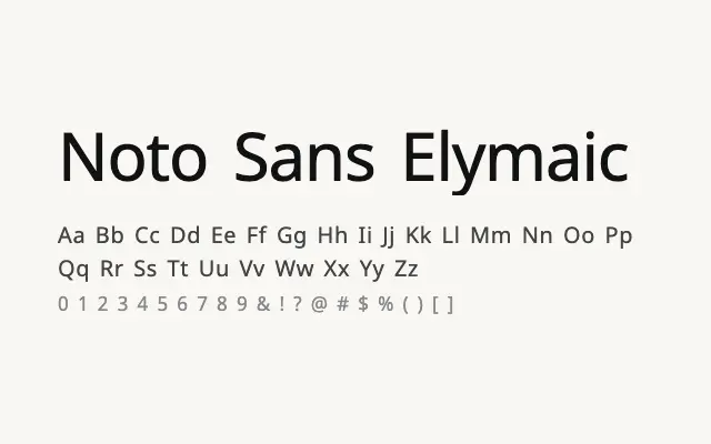Noto Sans Elymaic specimen from Google Fonts