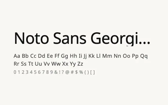 Noto Sans Georgian specimen from Google Fonts