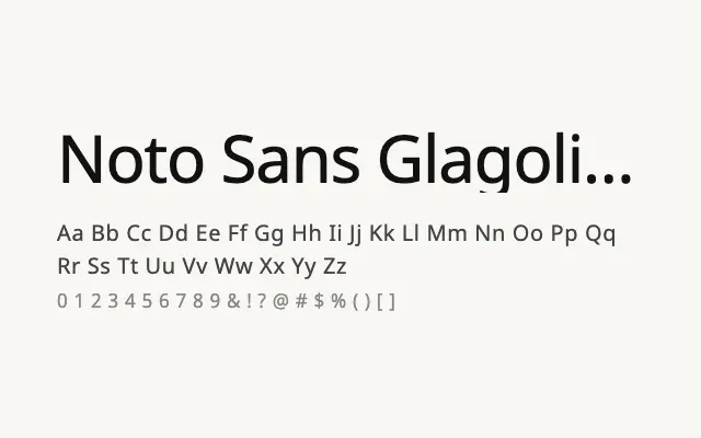 Noto Sans Glagolitic specimen from Google Fonts