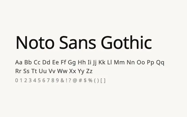 Noto Sans Gothic specimen from Google Fonts