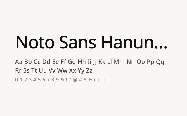 Noto Sans Hanunoo specimen from Google Fonts