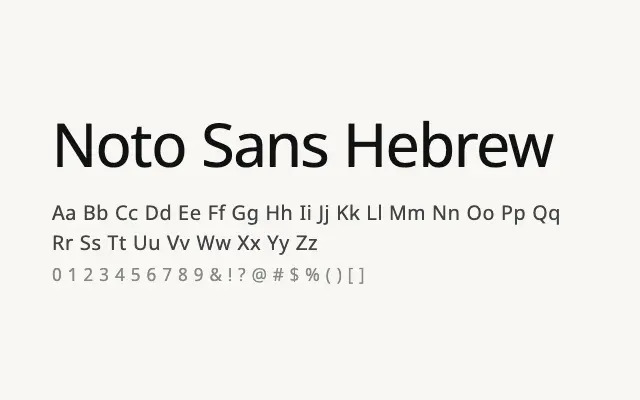 Noto Sans Hebrew specimen from Google Fonts