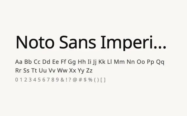Noto Sans Imperial Aramaic specimen from Google Fonts