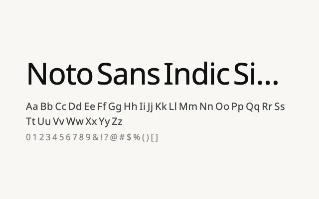 Noto Sans Indic Siyaq Numbers specimen from Google Fonts