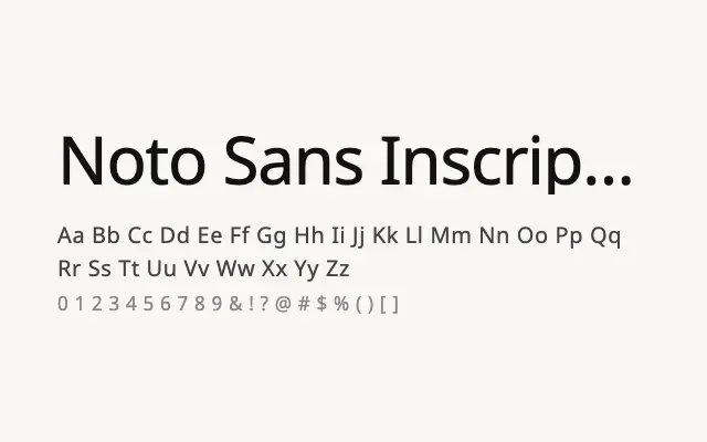 Noto Sans Inscriptional Parthian specimen from Google Fonts