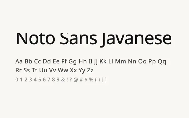 Noto Sans Javanese specimen from Google Fonts