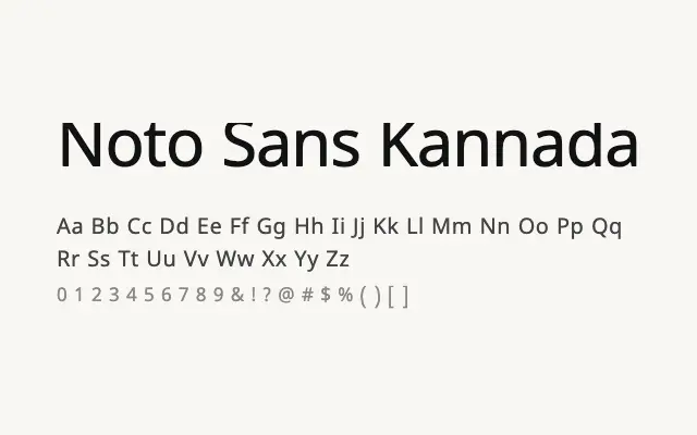 Noto Sans Kannada specimen from Google Fonts