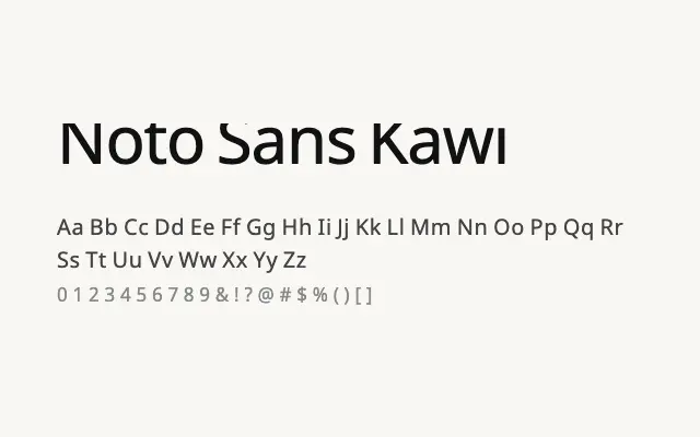 Noto Sans Kawi specimen from Google Fonts