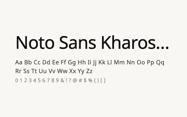 Noto Sans Kharoshthi specimen from Google Fonts