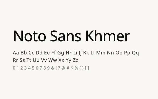 Noto Sans Khmer specimen from Google Fonts