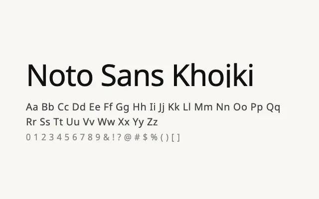 Noto Sans Khojki specimen from Google Fonts