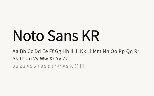 Noto Sans KR specimen from Google Fonts