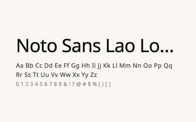 Noto Sans Lao Looped specimen from Google Fonts