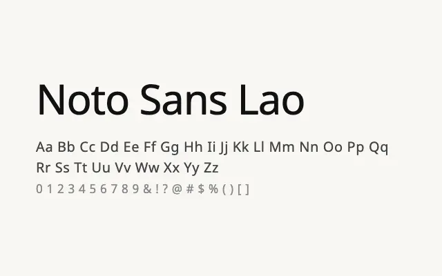 Noto Sans Lao specimen from Google Fonts