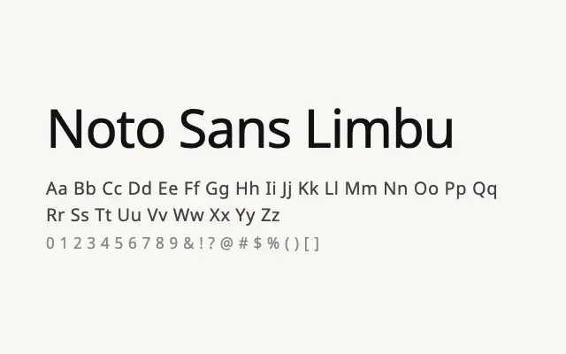 Noto Sans Limbu specimen from Google Fonts