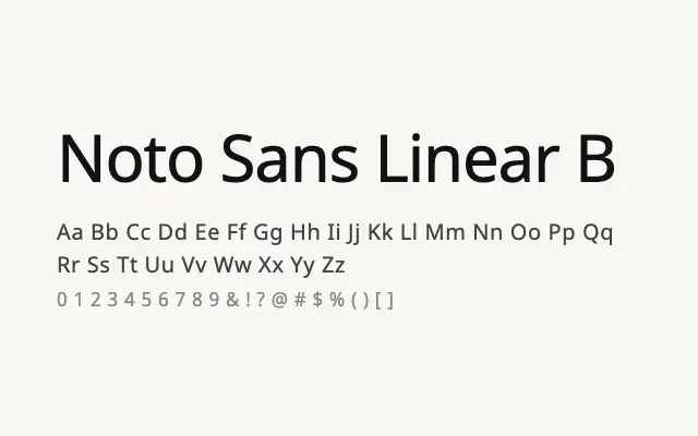 Noto Sans Linear B specimen from Google Fonts