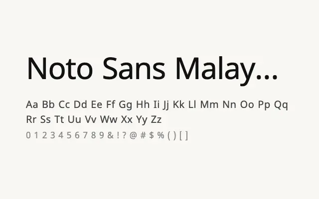 Noto Sans Malayalam specimen from Google Fonts