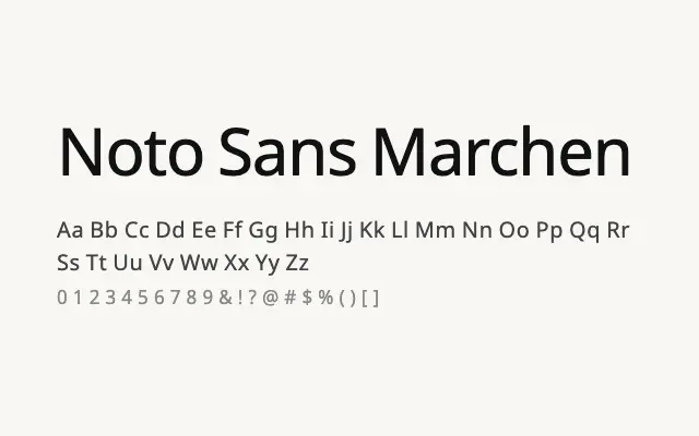 Noto Sans Marchen specimen from Google Fonts