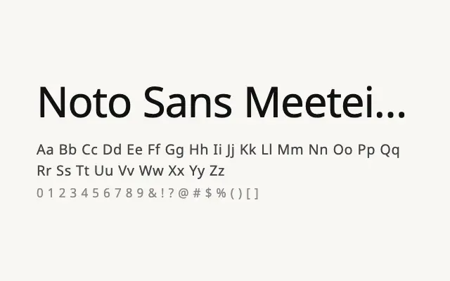 Noto Sans Meetei Mayek specimen from Google Fonts