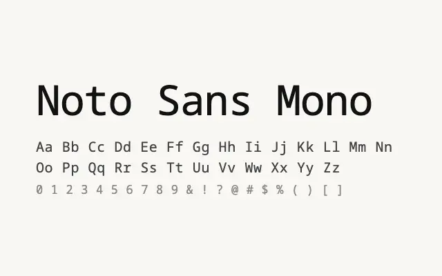 Noto Sans Mono specimen from Google Fonts