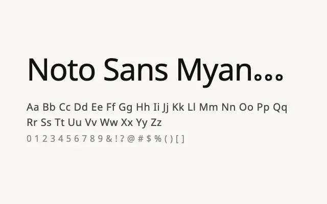 Noto Sans Myanmar specimen from Google Fonts
