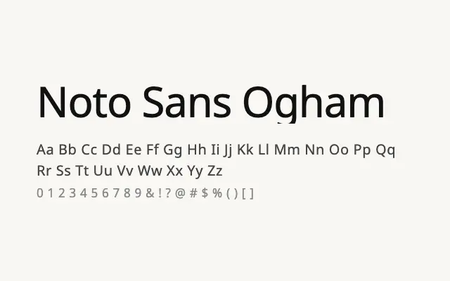 Noto Sans Ogham specimen from Google Fonts